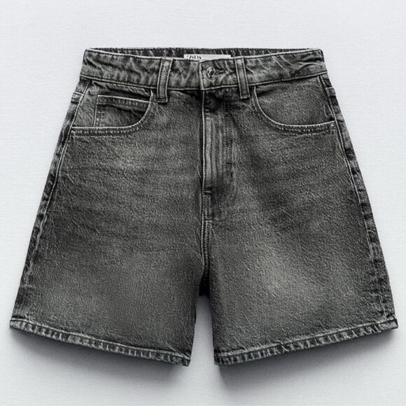 ⭕️ ZARA Denim Shorts Grey - Picture 1 of 9